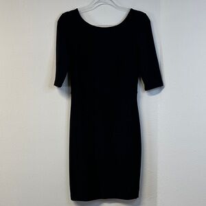 Boston Proper Half Sleeve Classic Black Mini Dress XS